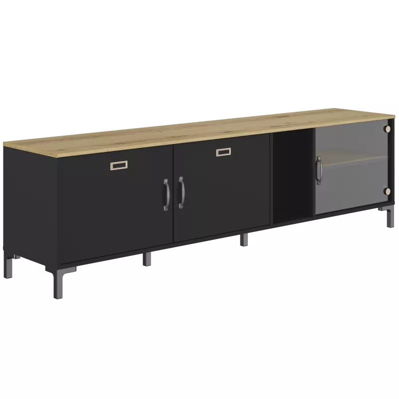 MANCHESTER│Banc TV 3 portes 1 niche │41x190xh55 cm