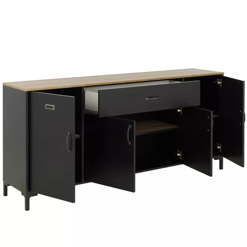 MANCHESTER│Enfilade 4 portes 1 tiroir │40x180xh82 cm