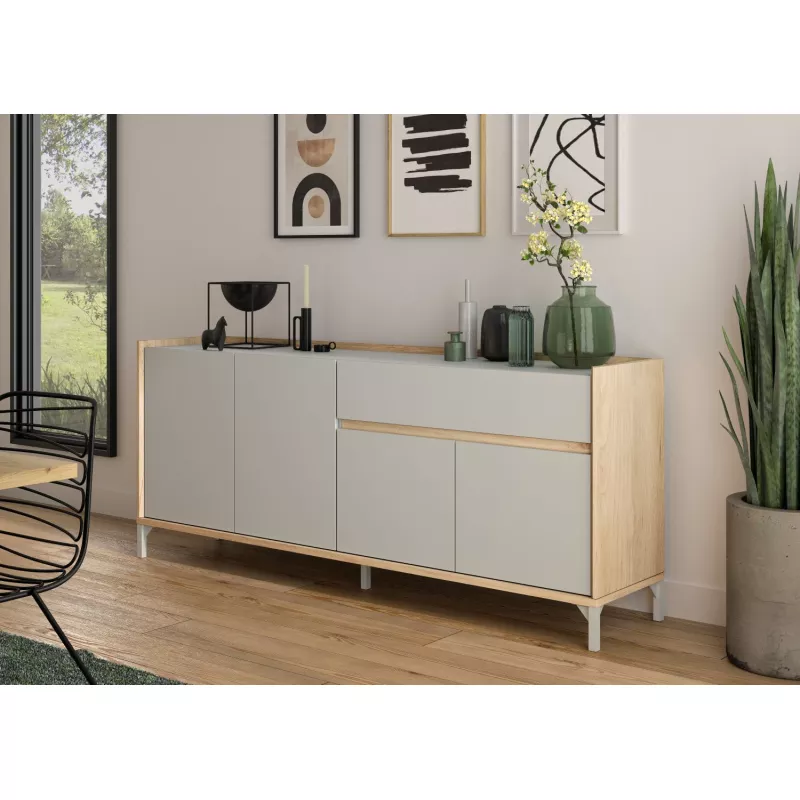 LENK│Buffet 4 portes 1 tiroir │41x186xh77 cm