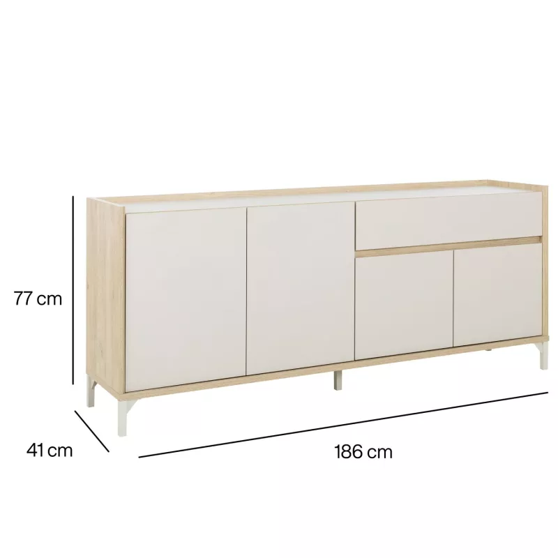 LENK│Buffet 4 portes 1 tiroir │41x186xh77 cm