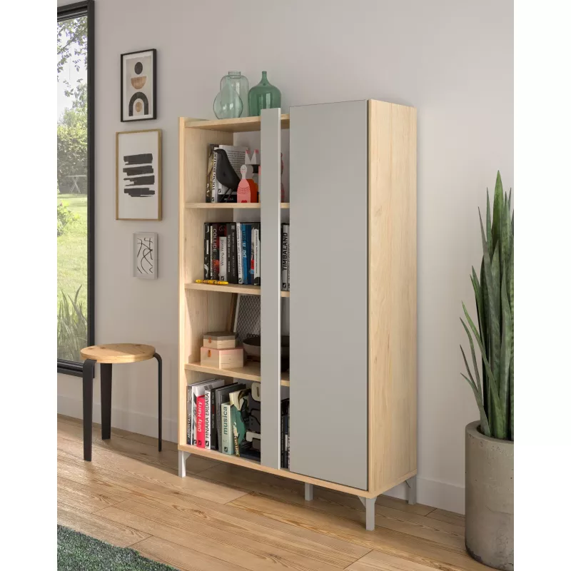 LENK│Bibliothèque 1 porte │36x100xh161 cm