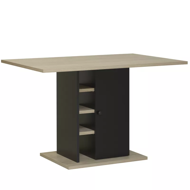 OXFORD│Table cuisine avec 1 porte 3 étagères│80x120xh75 cm