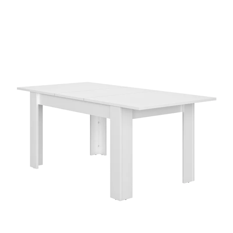 FLORINE BLANCHE│Table rectangulaire 1 allonge│90x140/185xh77 cm