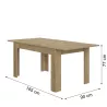 FLORINE CHÊNE│Table rectangulaire 1 allonge│90x140/185xh77 cm