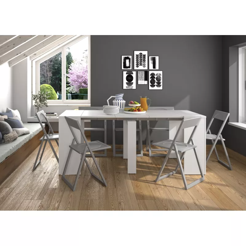LIWENN BLANCHE│Table console extensible│90x58/193xh77 cm
