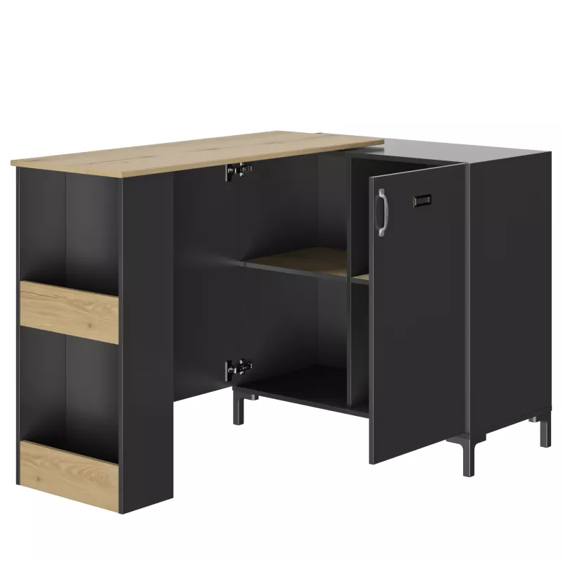 MANCHESTER│Bar pivotant 2 portes │45/136x115/94xh93 cm