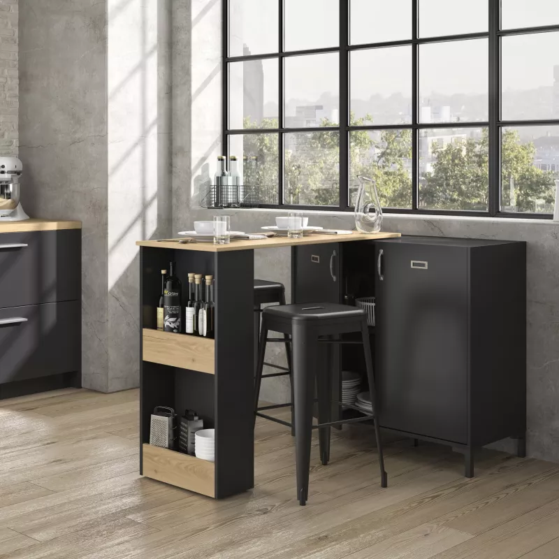 MANCHESTER│Bar pivotant 2 portes │45/136x115/94xh93 cm