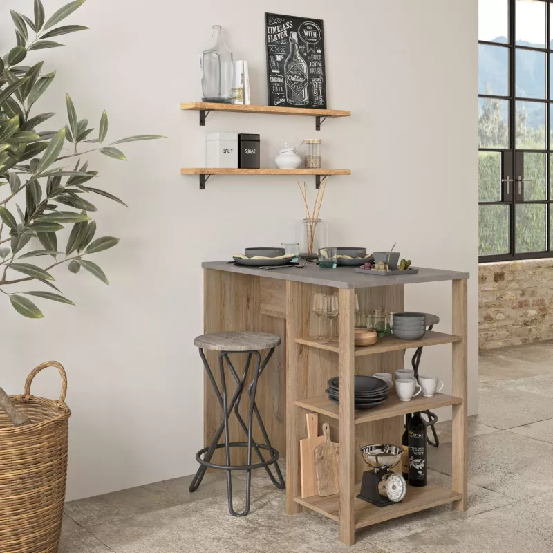 TANDEM│Ilôt central avec rangements │60x100xh92 cm