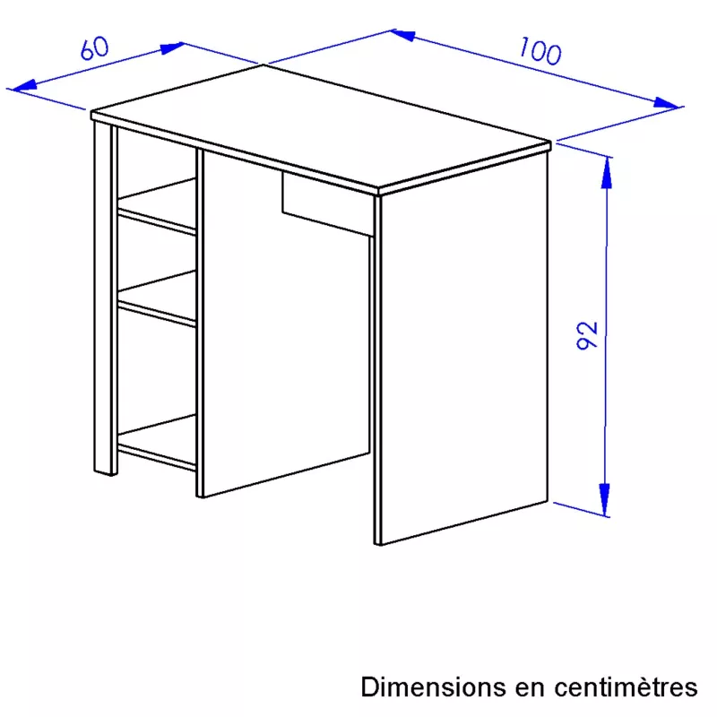 TANDEM│Ilôt central avec rangements │60x100xh92 cm