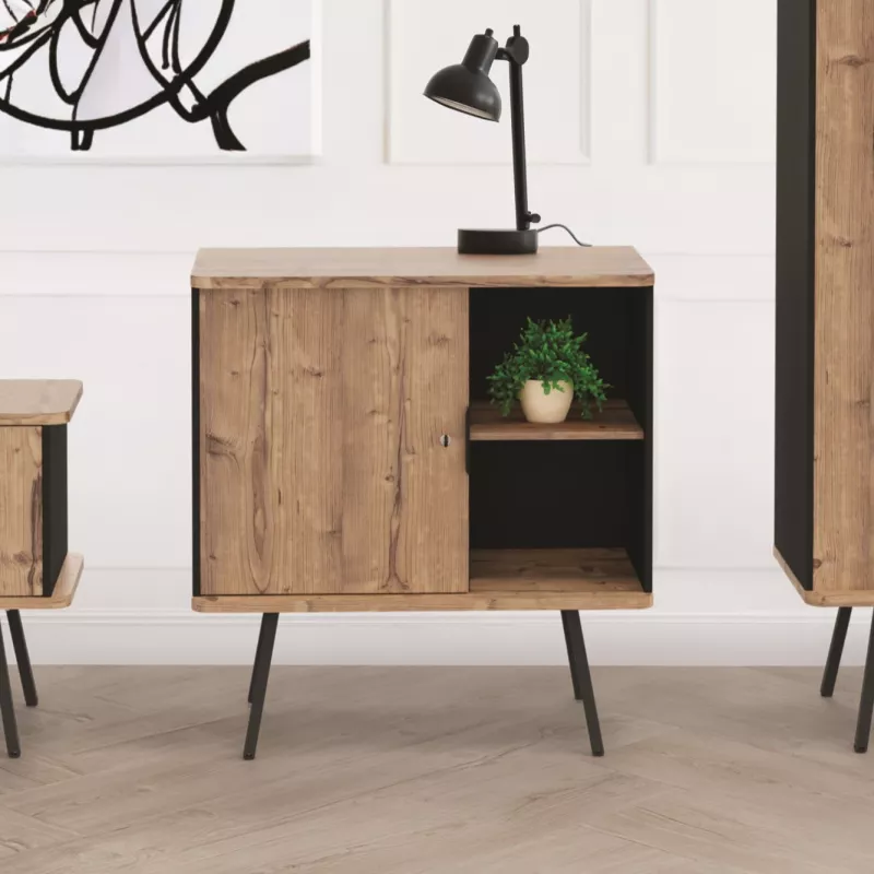 ALTO RANGEMENT|Armoire H105 cm porte battante sur pieds