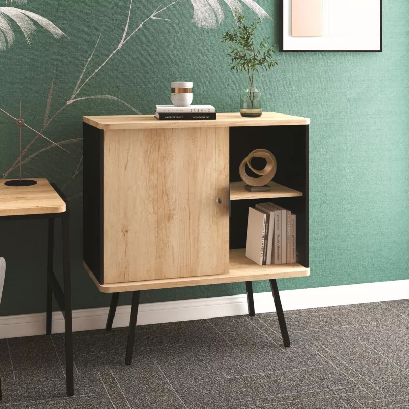 ALTO RANGEMENT|Armoire H105 cm porte battante sur pieds