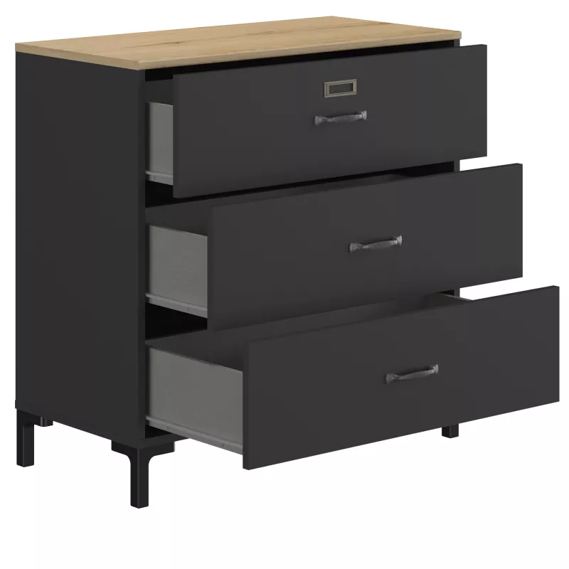 MANCHESTER│Commode 3 tiroirs│40x81xh82 cm