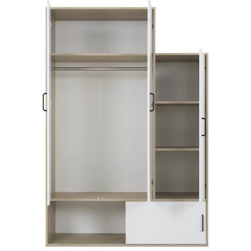 ERWAN│Armoire 4 portes dont 1 porte coulissante│52x133xh195 cm