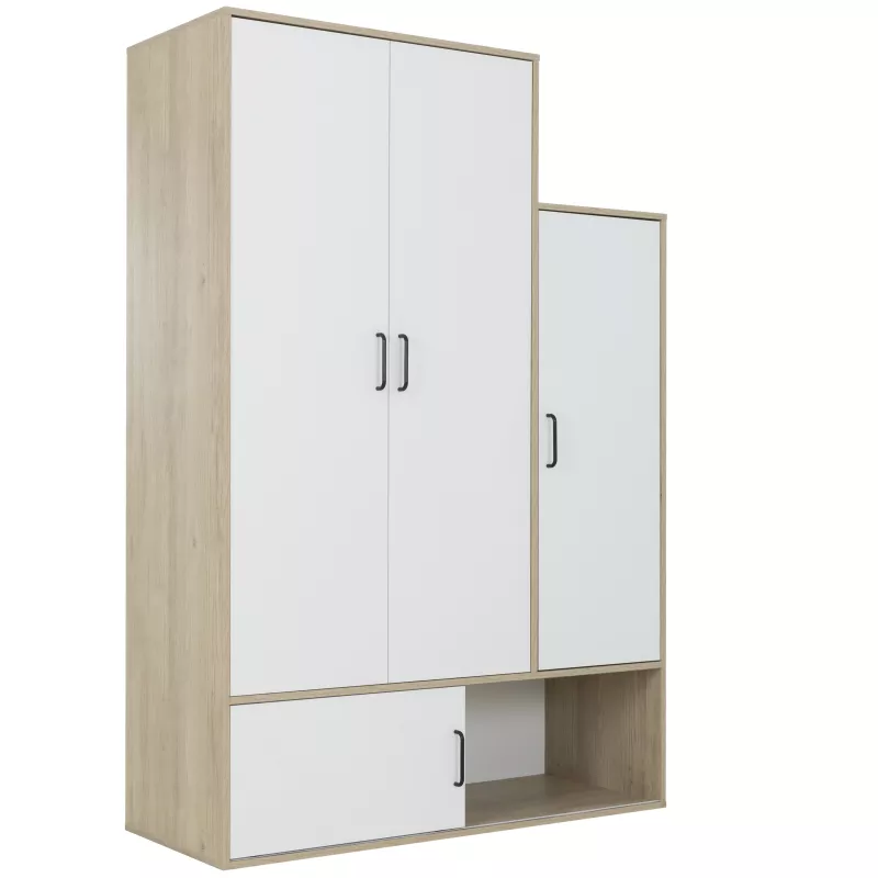 ERWAN│Armoire 4 portes dont 1 porte coulissante│52x133xh195 cm