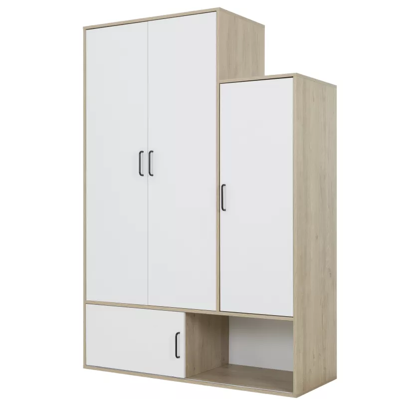 ERWAN│Armoire 4 portes dont 1 porte coulissante│52x133xh195 cm