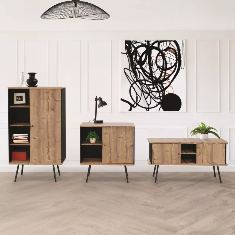 ALTO RANGEMENT | Armoire H176 cm porte battante sur pieds