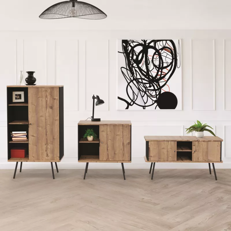 ALTO RANGEMENT | Console H75 cm porte battante sur pieds