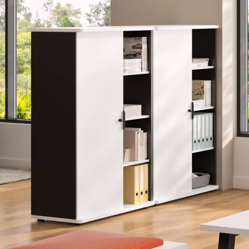 ALTO RANGEMENT | Armoire H146 cm porte battante sur glisseurs