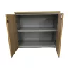 EOL│Armoire Hauteur de bureau L 80 x p 43 x H 71 cm - Portes battantes│Gris alu/Chêne clair