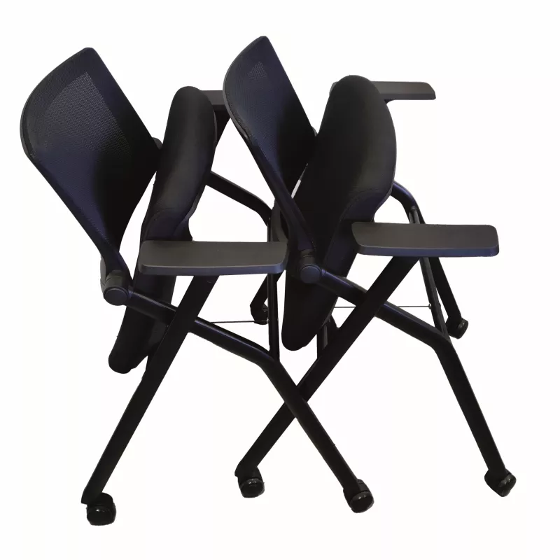 LIBELLULE│Chaise de réunion pliantes avec accoudoirs│Noir/Noir