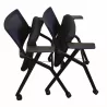 LIBELLULE│Chaise de réunion pliantes avec accoudoirs│Noir/Noir