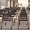 LIBELLULE│Chaise de réunion pliantes avec accoudoirs│Noir/Noir