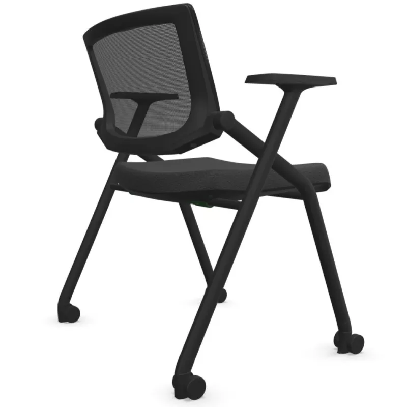 LIBELLULE│Chaise de réunion pliantes avec accoudoirs│Noir/Noir