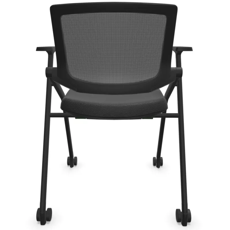 LIBELLULE│Chaise de réunion pliantes avec accoudoirs│Noir/Noir