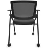 LIBELLULE│Chaise de réunion pliantes avec accoudoirs│Noir/Noir