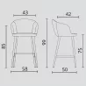 COLIBRI│Tabouret haut avec dossier│Tissu / Hêtre massif