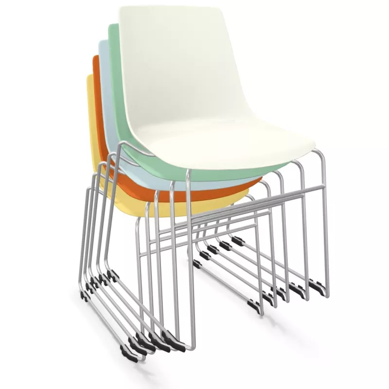 ARA│Chaise polyvalente - Pieds luges│Empilable par 5