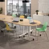 ARA│Chaise polyvalente avec placet tissu - Pieds tubes│Empilable par 5