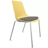 ARA│Chaise polyvalente avec placet tissu - Pieds tubes│Empilable par 5