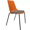 ARA│Chaise polyvalente avec placet tissu - Pieds tubes│Empilable par 5