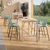 ARA│Tabouret Haut avec placet tissu