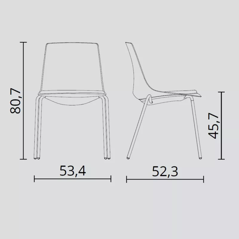 ARA│Chaise polyvalente avec placet tissu - Pieds tubes│Empilable par 5