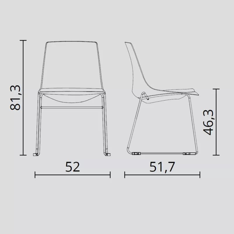 ARA│Chaise polyvalente - Pieds luges│Empilable par 5