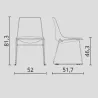 ARA│Chaise polyvalente - Pieds luges│Empilable par 5