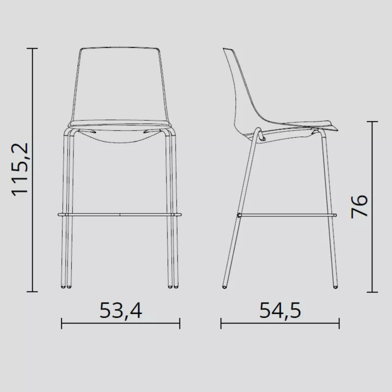 ARA│Tabouret Haut avec dossier