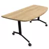 EUREKA│Table abattante demi-lune160x80 │Chêne Nebraska/Noir