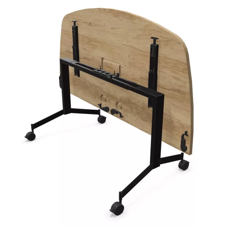 EUREKA│Table abattante demi-lune160x80 │Chêne Nebraska/Noir