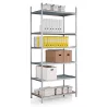 Rayonnages tubulaires│Rangement 6  rayons - H 225 cm│Montants galvanisés