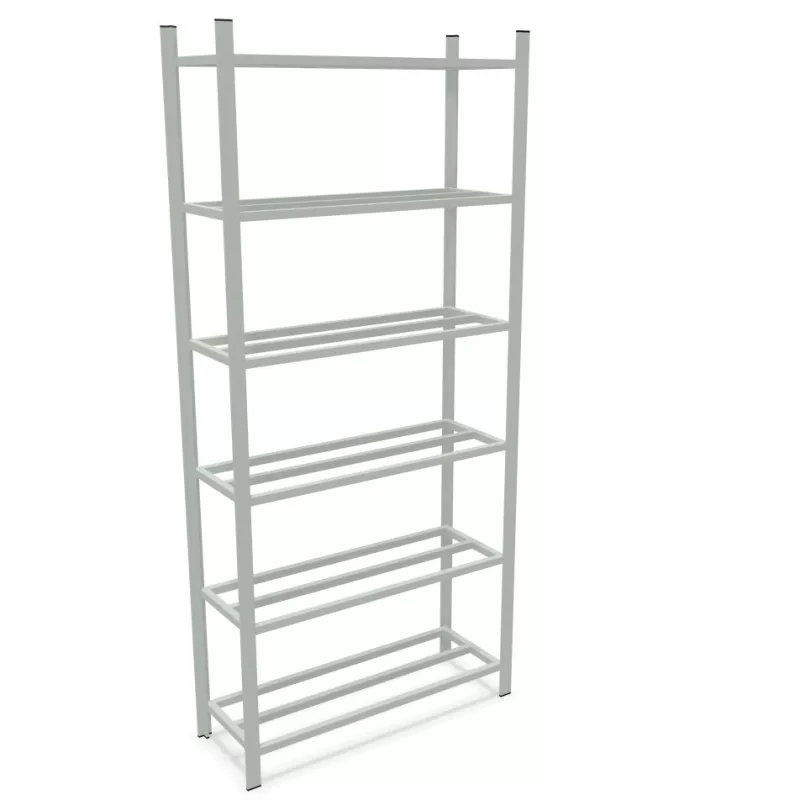 Rayonnages tubulaires│Rangement 6  rayons - H 225 cm│Montants galvanisés