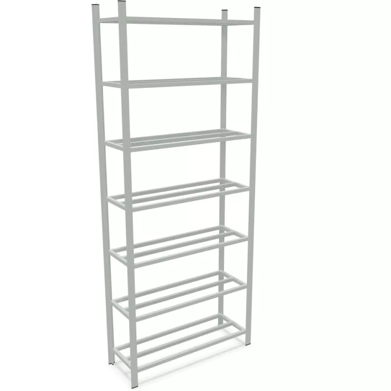 Rayonnages tubulaires│Rangement 7  rayons - H 250 cm│Montants galvanisés