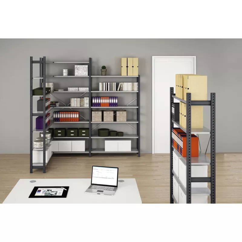 RAYONNAGE│Polyvalent L 90-120 x H 200-250 en métal│Montants Galvanisés ou Anthracite