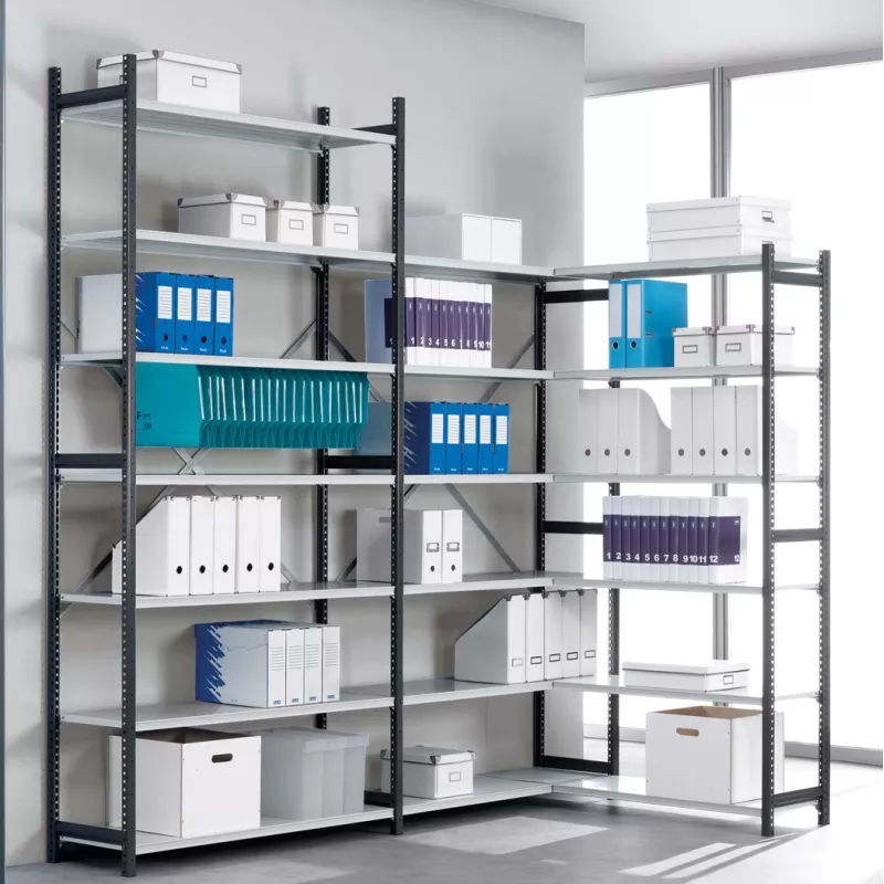RAYONNAGE│Polyvalent L 90-120 x H 200-250 en métal│Montants Galvanisés ou Anthracite