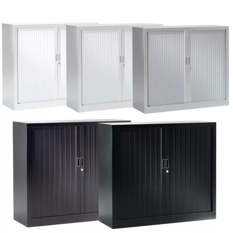 ARIV│Armoire rideau L 100-120 x H 105 cm│Acier unicolore - 5 décors à choix