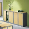 ARIV│Armoire rideau bicolore L 100-120 x H 105 cm│Décor bois/Acier