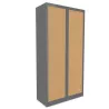 CLASSIF│Armoires à rideau bicolore L100-120 x H 198 cm│Acier/Décor bois