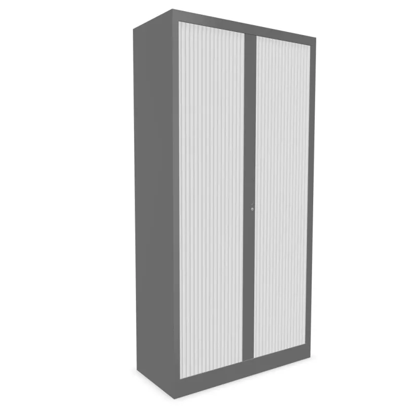 CLASSIF│Armoires à rideau bicolore L100-120 x H 198 cm│Acier/Décor bois